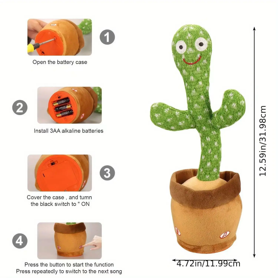 Cactus Animé Parlant &amp; Dansant – Le Compagnon Drôle et Éducatif de Votre Enfant !