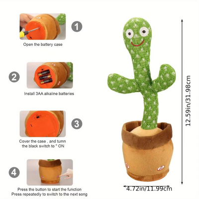Cactus Animé Parlant &amp; Dansant – Le Compagnon Drôle et Éducatif de Votre Enfant !