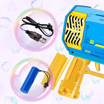🚀 Pistolet à Bulles ROCKET Électrique 69 Trous – Fun XXL pour Petits &amp; Grands !&nbsp;