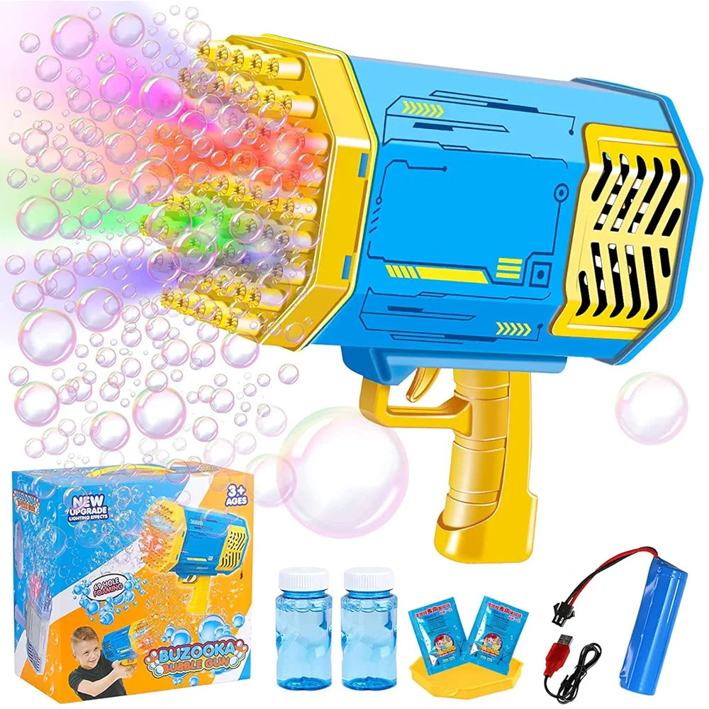 🚀 Pistolet à Bulles ROCKET Électrique 69 Trous – Fun XXL pour Petits &amp; Grands !&nbsp;